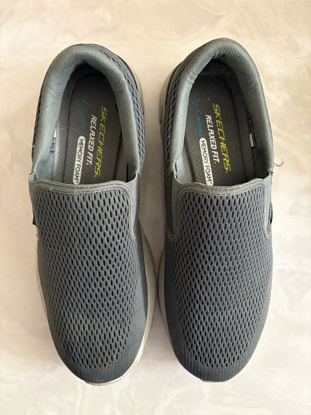 Skechers Men’s Grey Slip-On Mesh Loafers